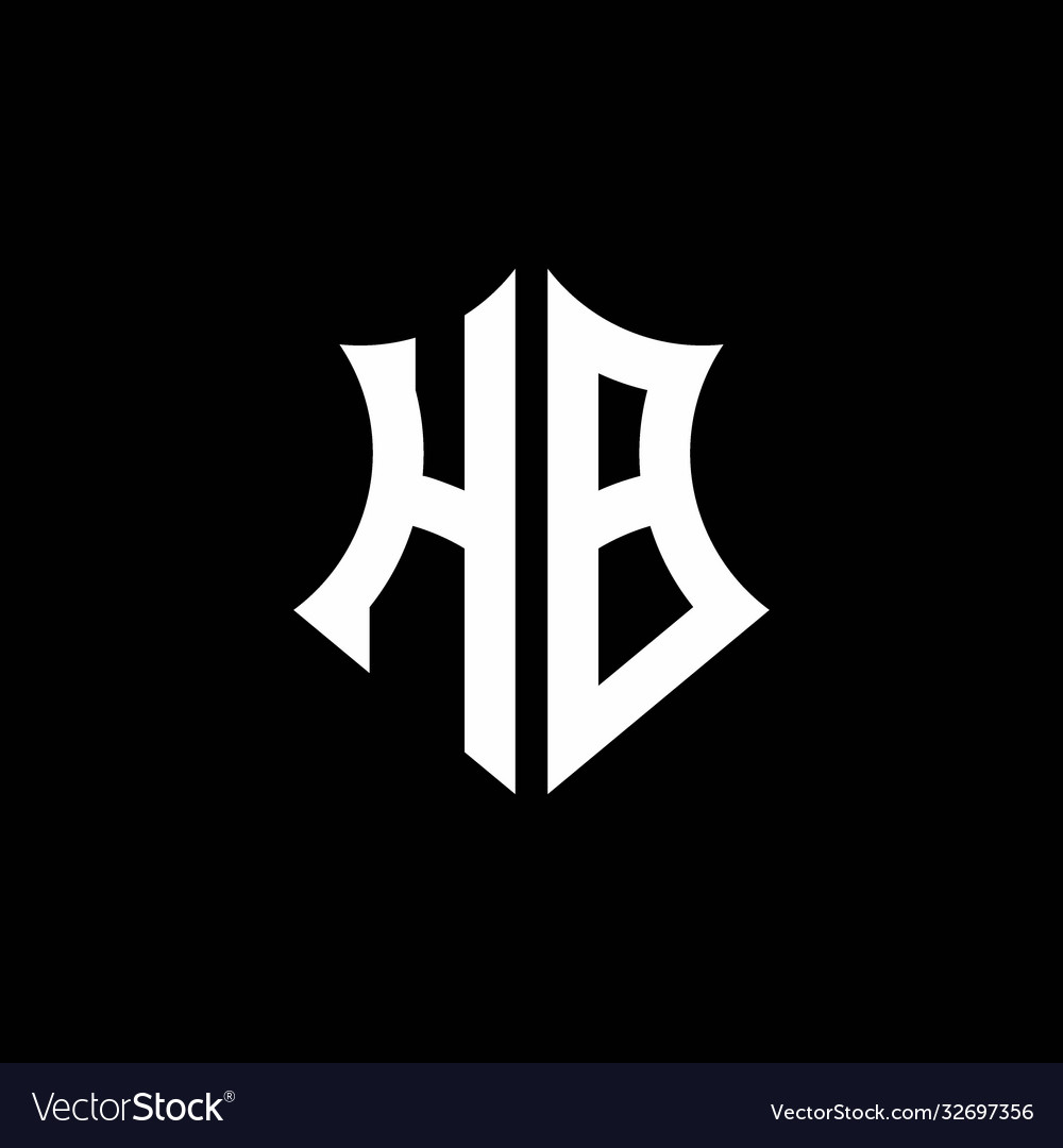 Hb monogram logo with a sharp shield style