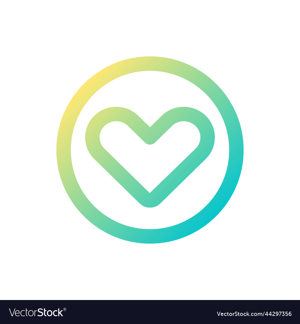 Heart pixel perfect gradient linear ui icon vector image Heart pixel perfect gradient linear ui icon