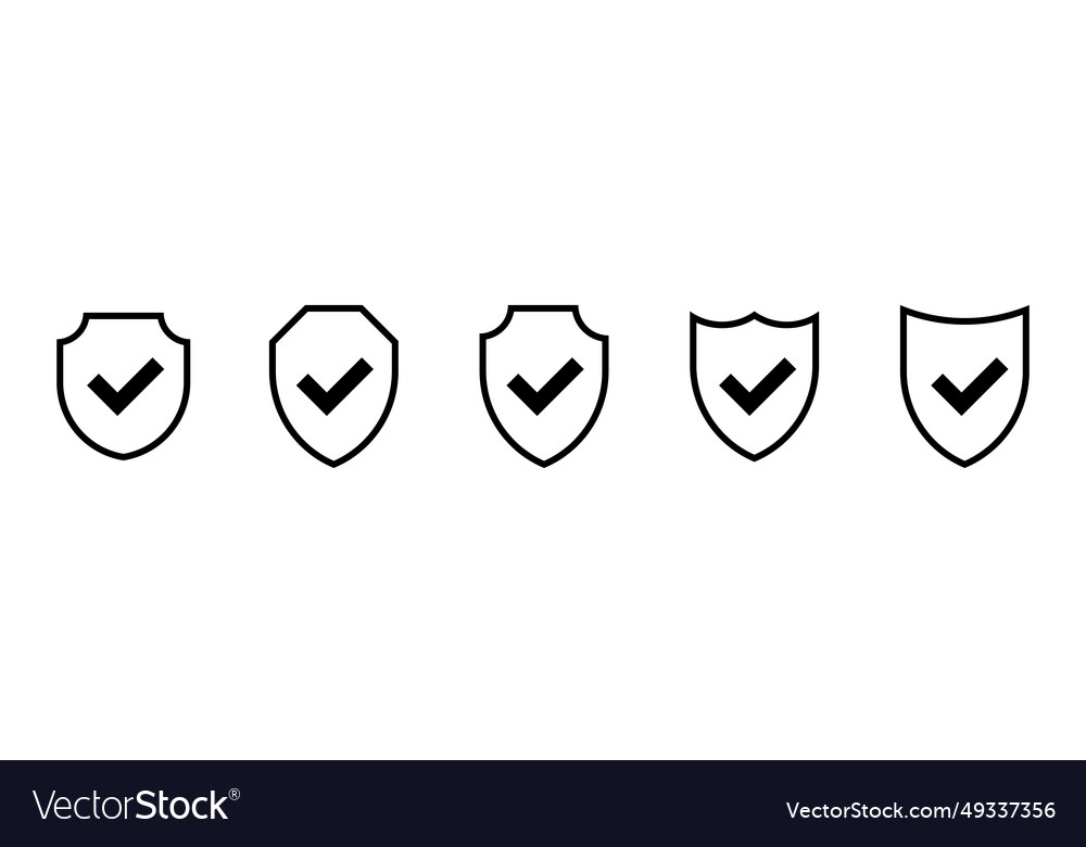 Icon shield line check mark