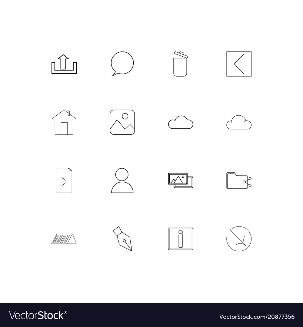 Interface linear thin icons set outlined simple