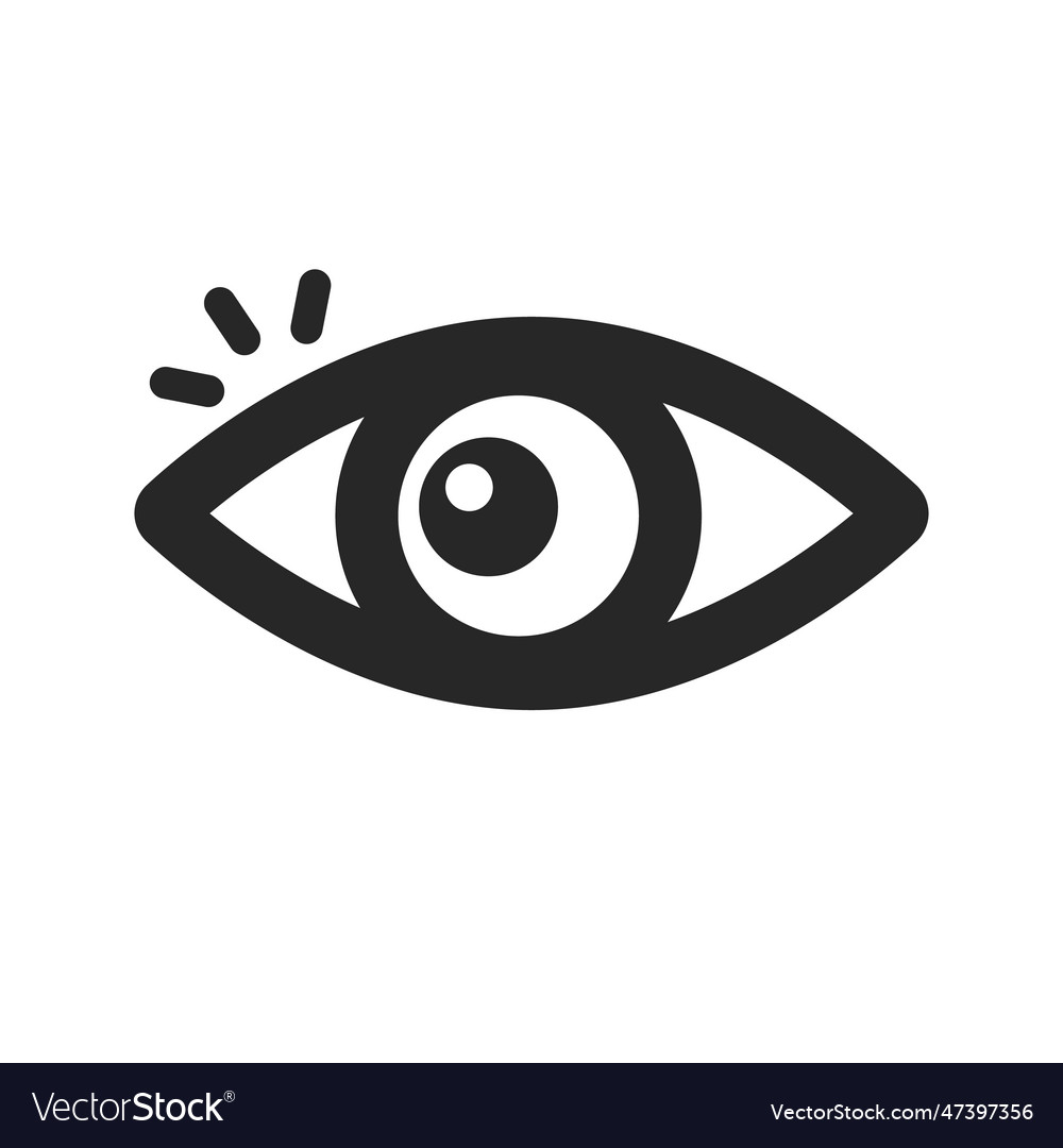 Notice and look right eye icon Royalty Free Vector Image