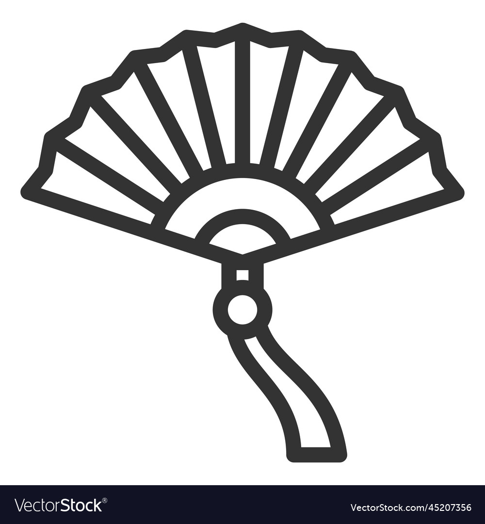 Opened fan with ribbon Royalty Free Vector Image