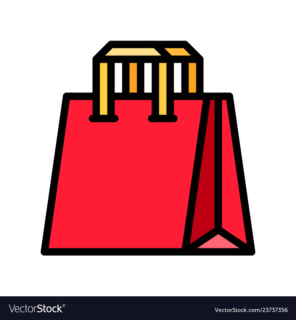 Paper bag filled style editable outline icon