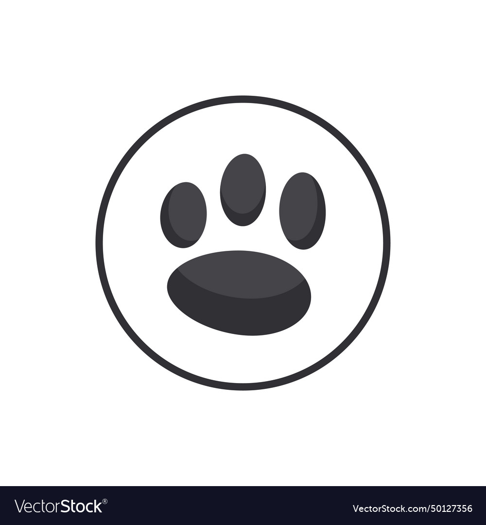 Paw icon logo design template isolated