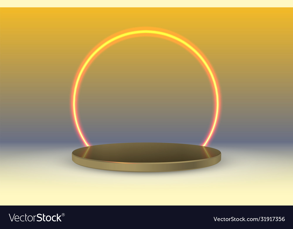Podium frame in background with spotlights vector image Podium frame in background with spotlights