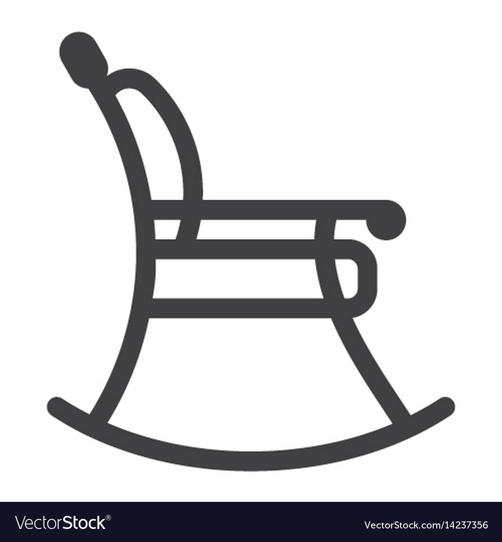 rocking-chair-line-and-solid-icon-winter-season-vector-image