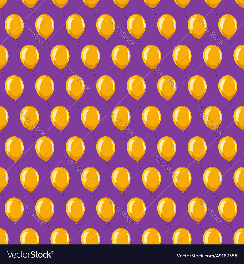 Seamless pattern with balloons border template vector image Seamless pattern with balloons border template