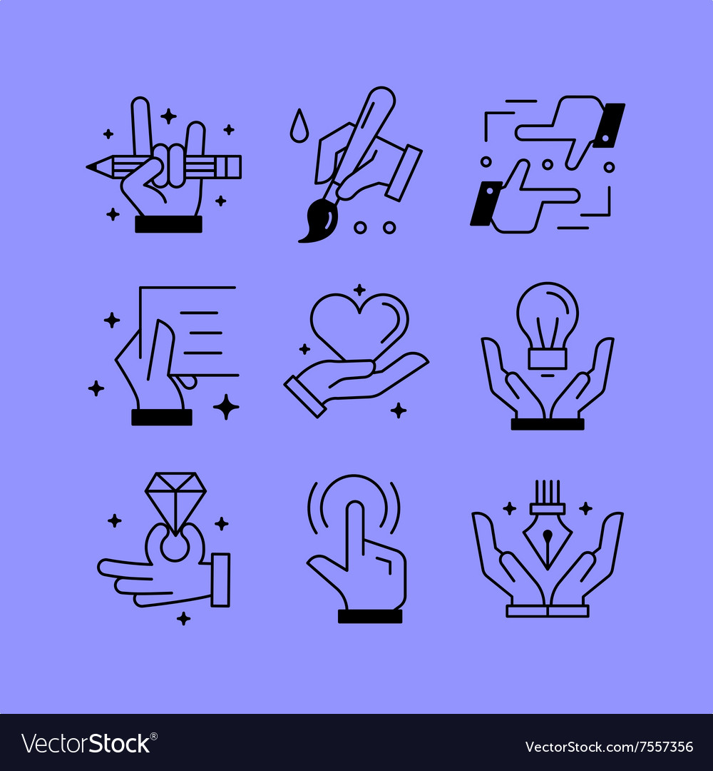 Set of line icons in the flat style