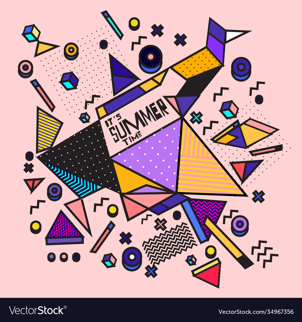 Triangle geometric forms for summer design event vector image Triangle geometric forms for summer design event