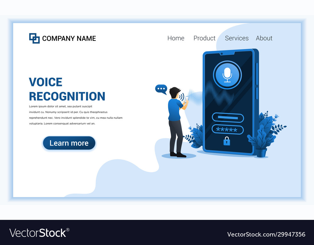 Voice recognition security identification Vector Image