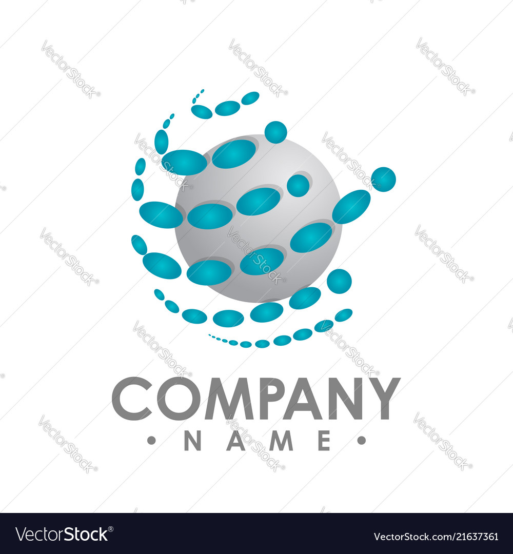 Abstract random blue dots design template vector image Abstract random blue dots design template