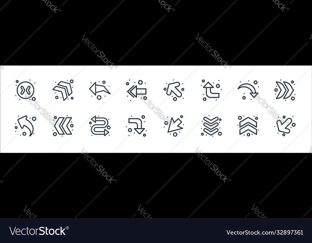 Arrows line icons linear set quality