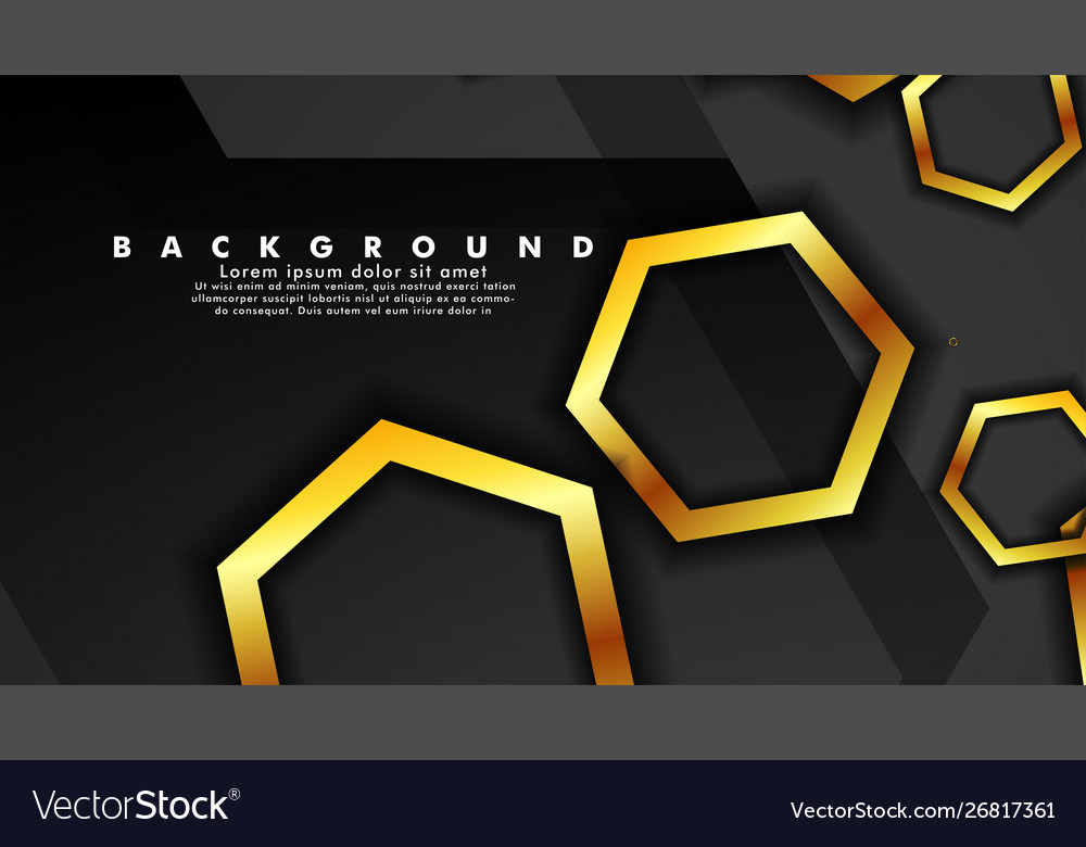 Background design that overlaps with hexagon gold vector image Background design that overlaps with hexagon gold