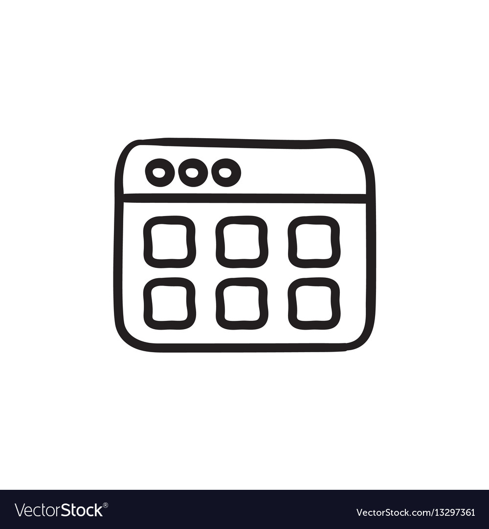 Browser window with folders sketch icon