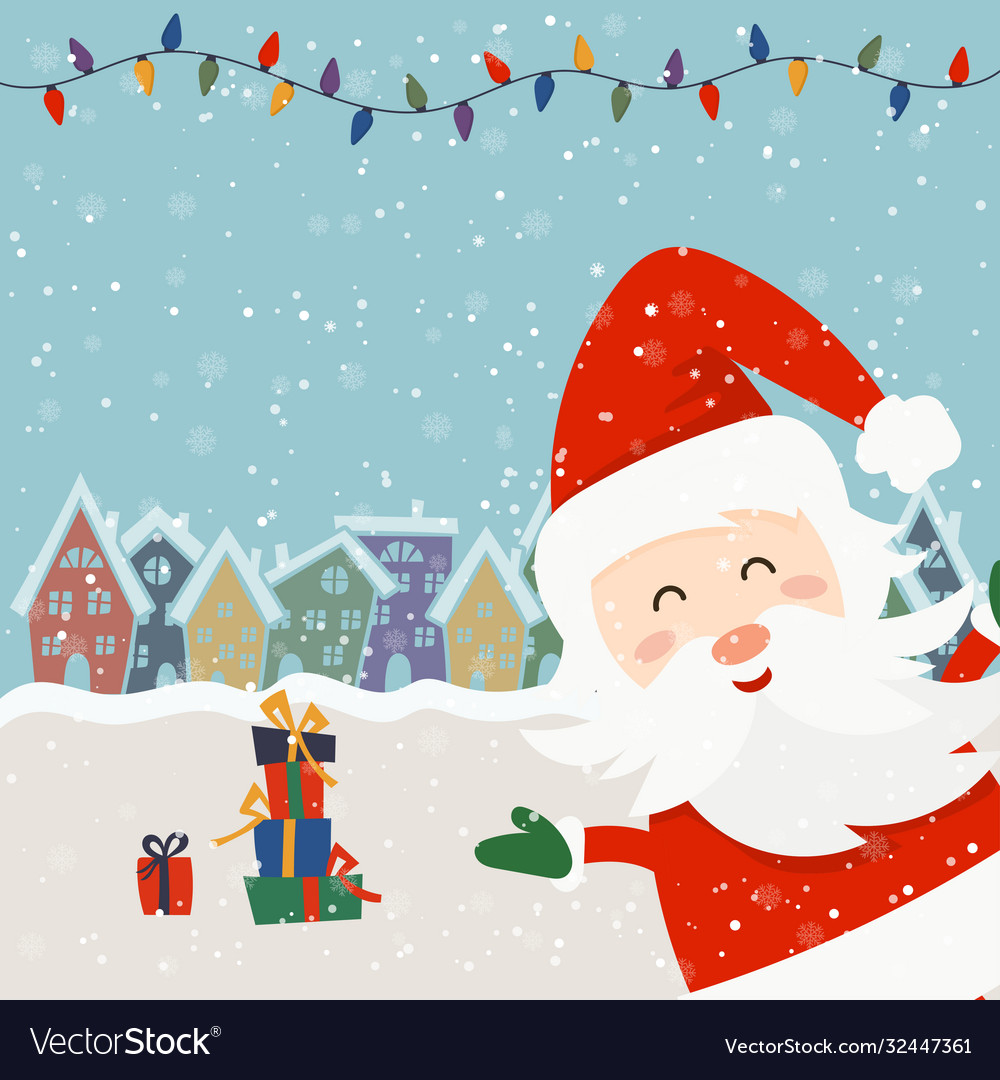 Cartoon für Urlaub Thema mit santa claus vector image Cartoon für Urlaub Thema mit santa claus