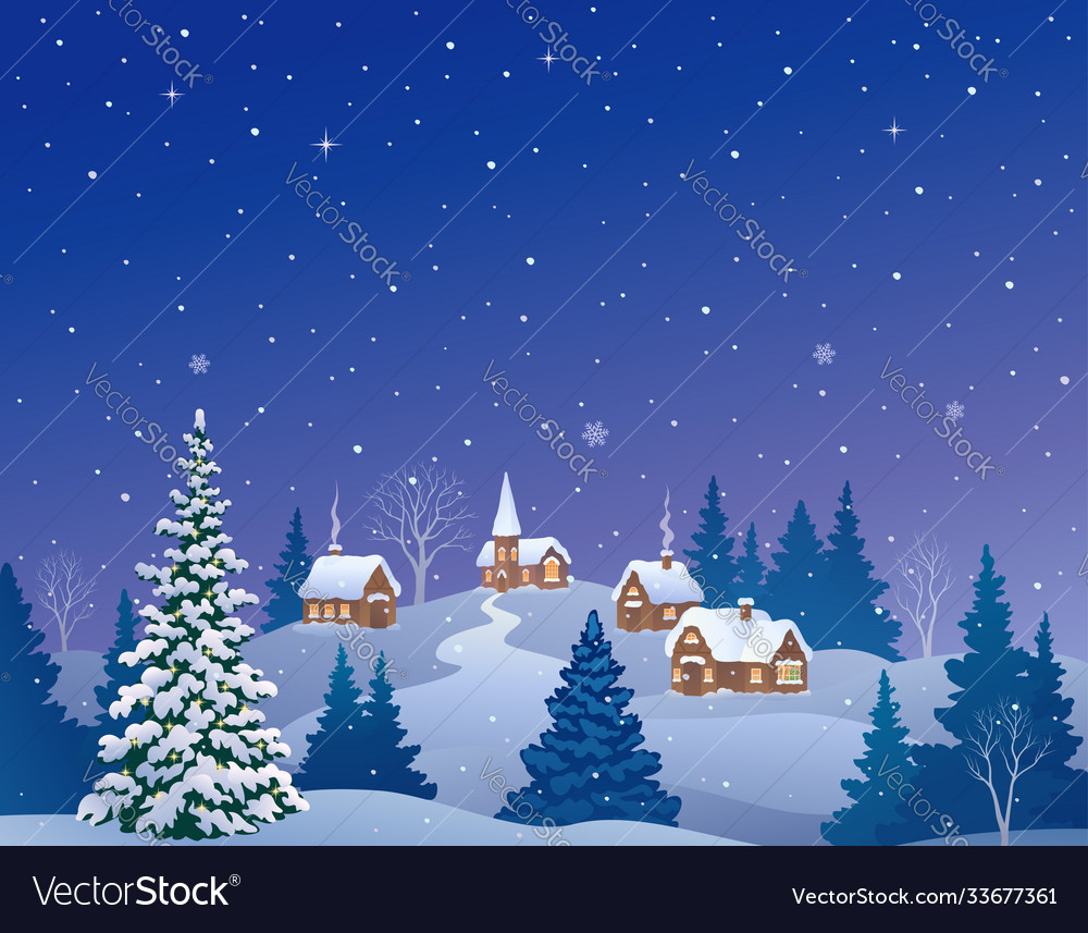 Christmas eve country Royalty Free Vector Image