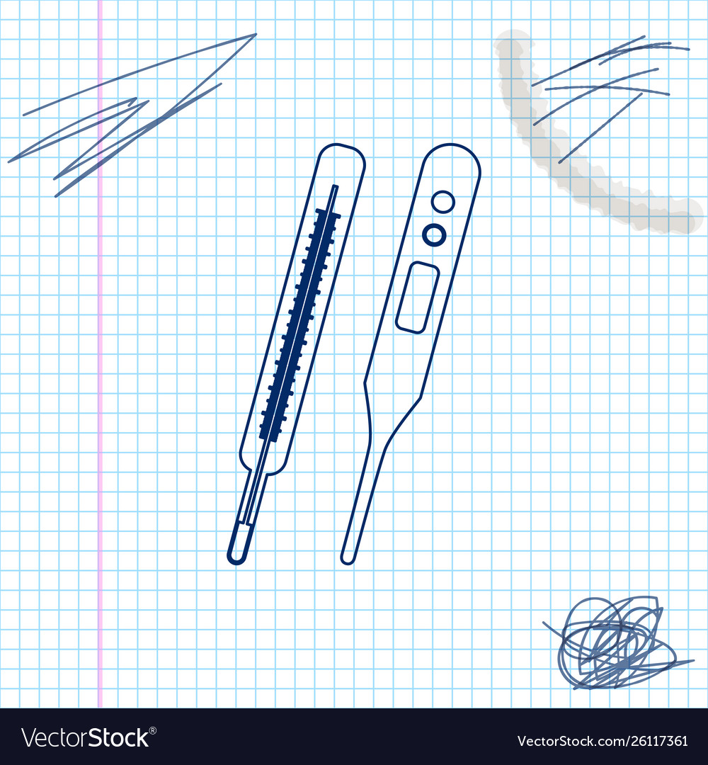 Classic medical thermometer and digital