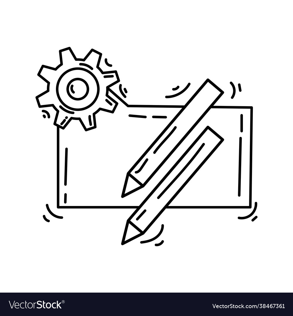 E-commerce project icon hand drawn set Royalty Free Vector