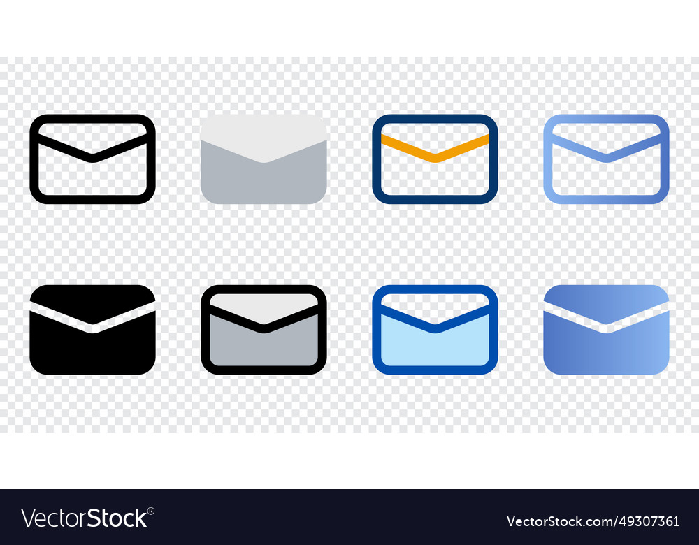 Email icons in different style Vector Image Email icons in different style