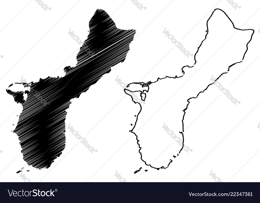 Guam map Royalty Free Vector Image VectorStock