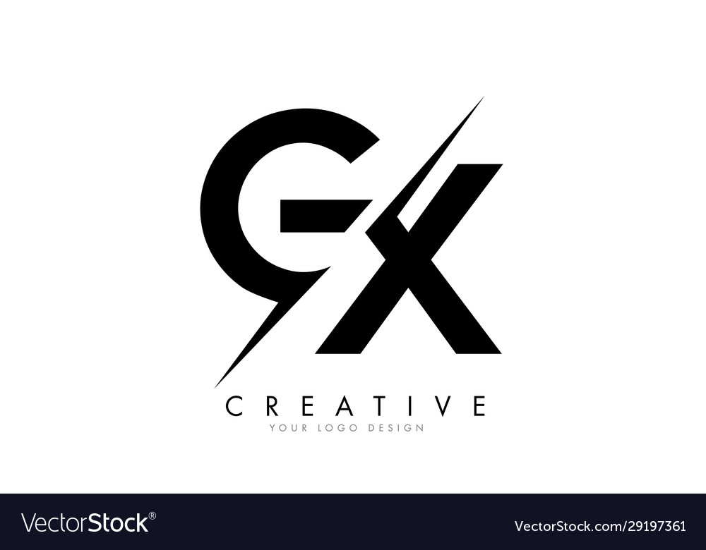 Gx g x letter logo design with a creative cut