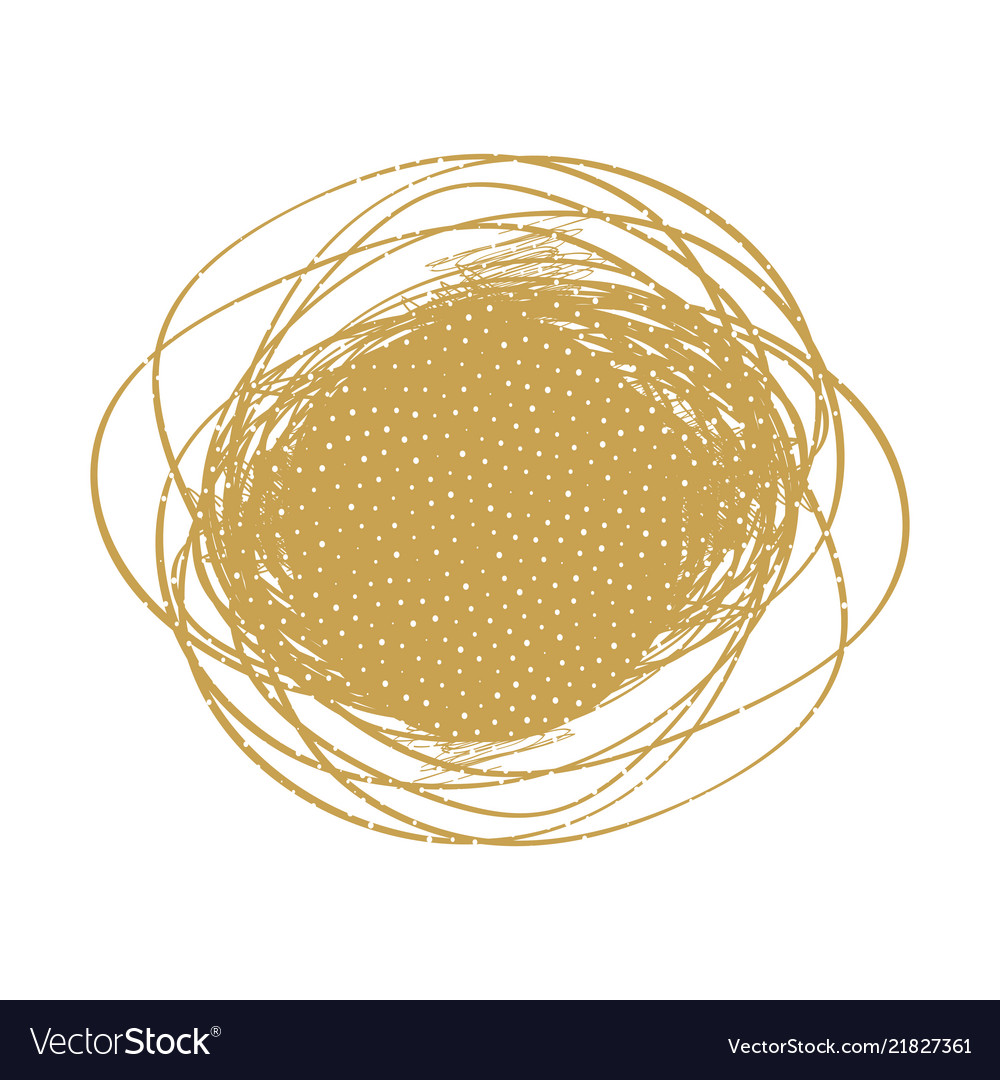 Modern scribble frame hand drawn round frame Vector Image