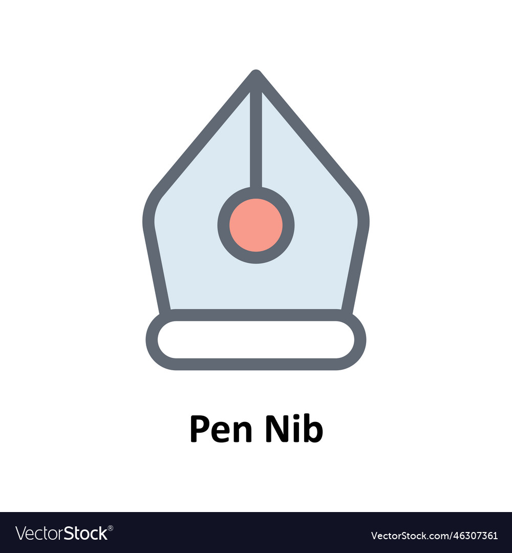 Pen nib fill outline icons simple stock