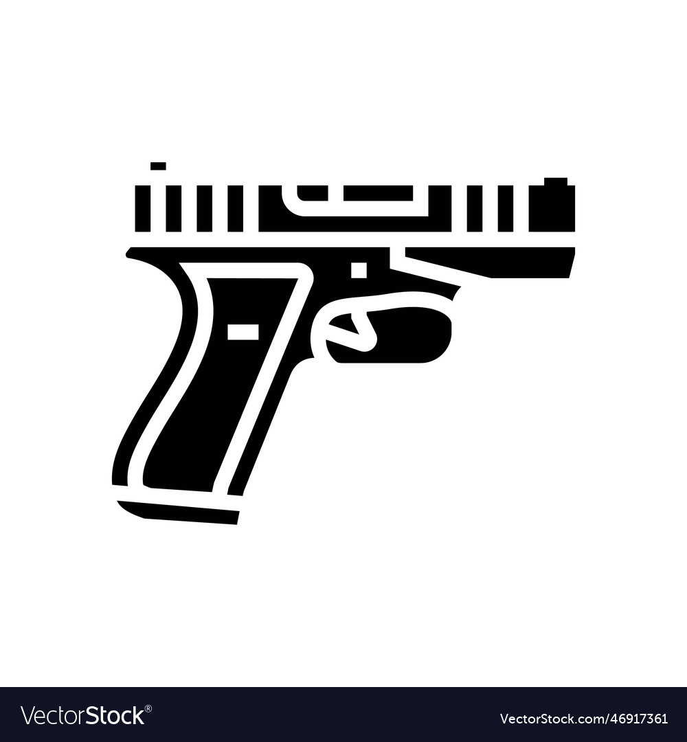 Pistol weapon war glyph icon Royalty Free Vector Image