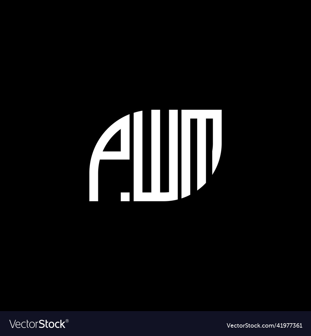 Pwm letter logo design on black backgroundpwm