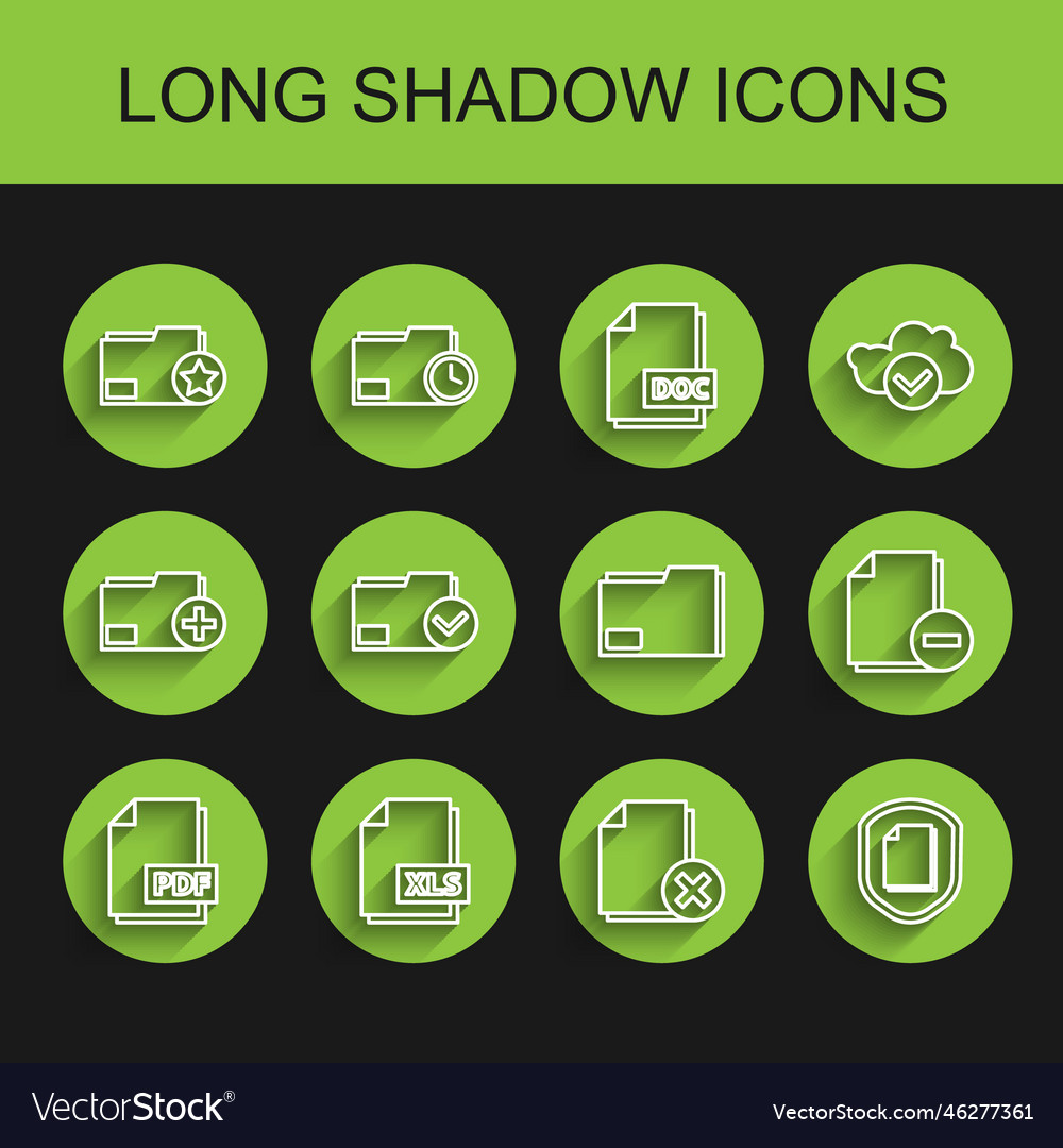 Set line pdf file document xls folder Vector Image Set line pdf file document xls folder