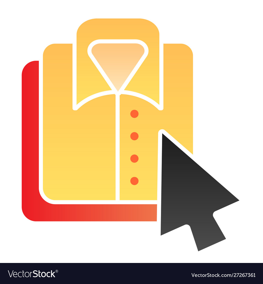Shirt and cursor flat icon pointer vector image Shirt and cursor flat icon pointer