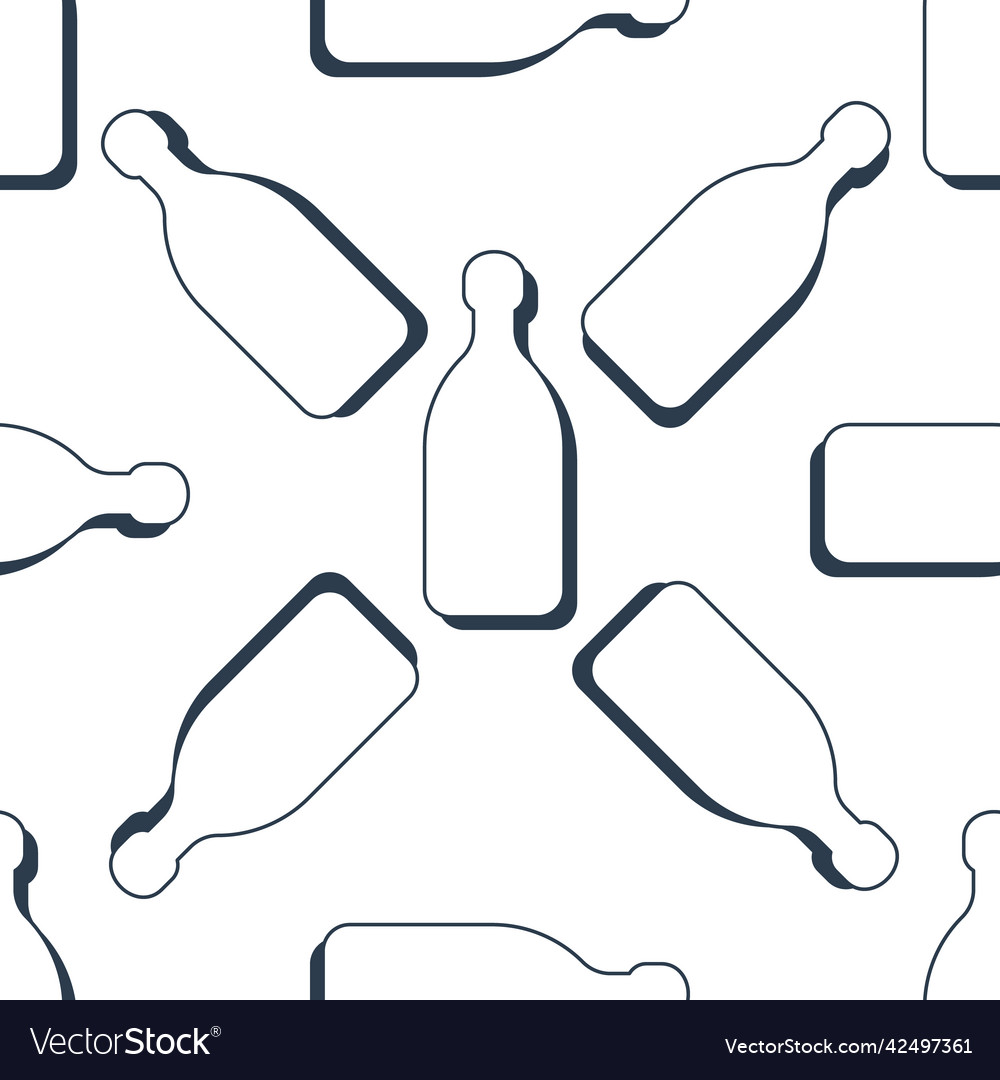 Tequila bottles seamless pattern line art style