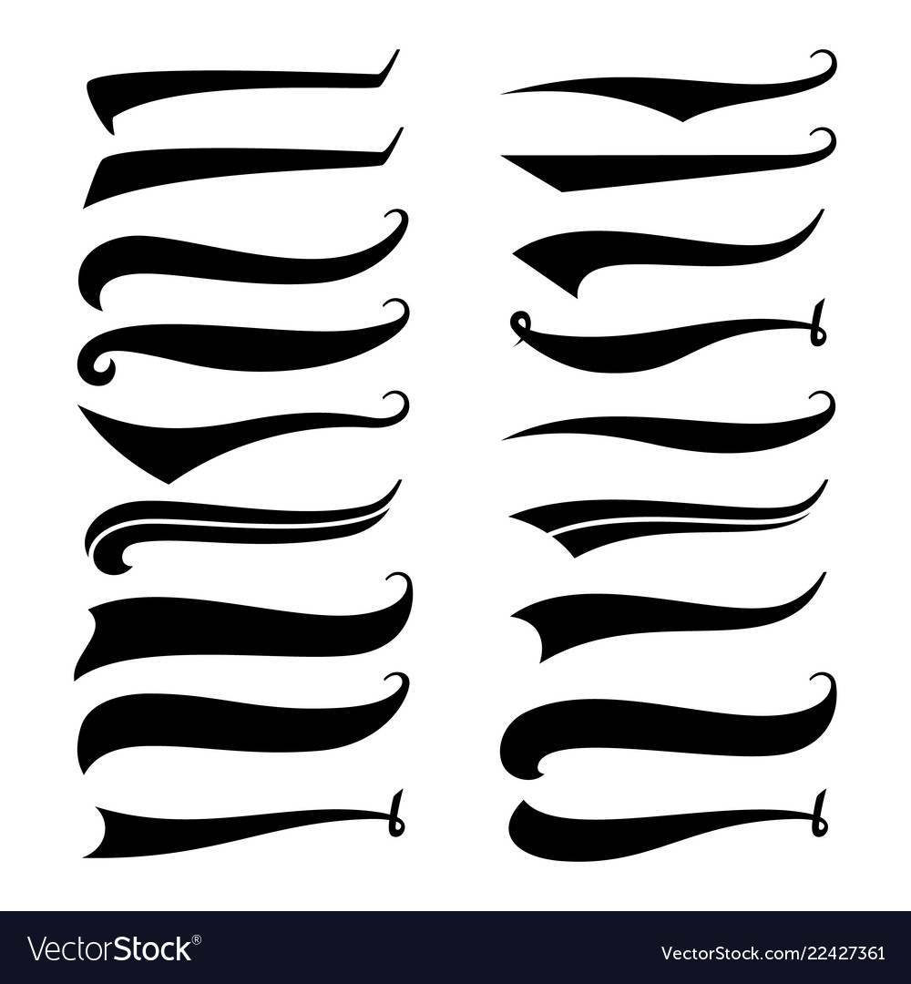 Swooshes and swashes underline swish tails Vector Image