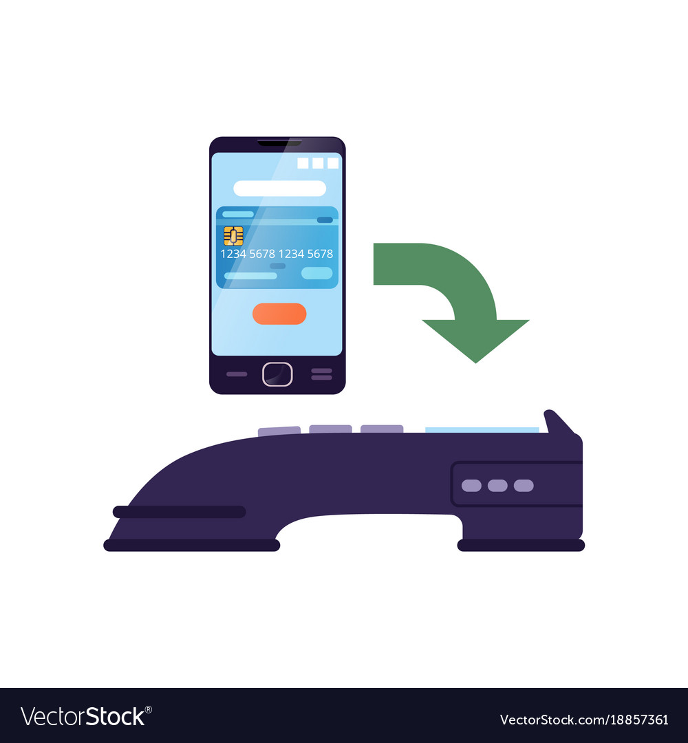 Wireless Money Transfer Using Smartphone And Vector Image