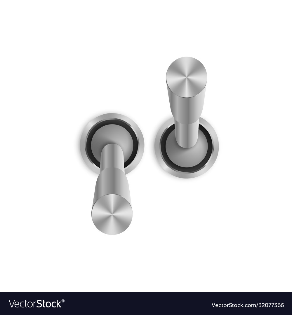 3d metallic toggle switcher on and off modes vector image 3d metallic toggle switcher on and off modes
