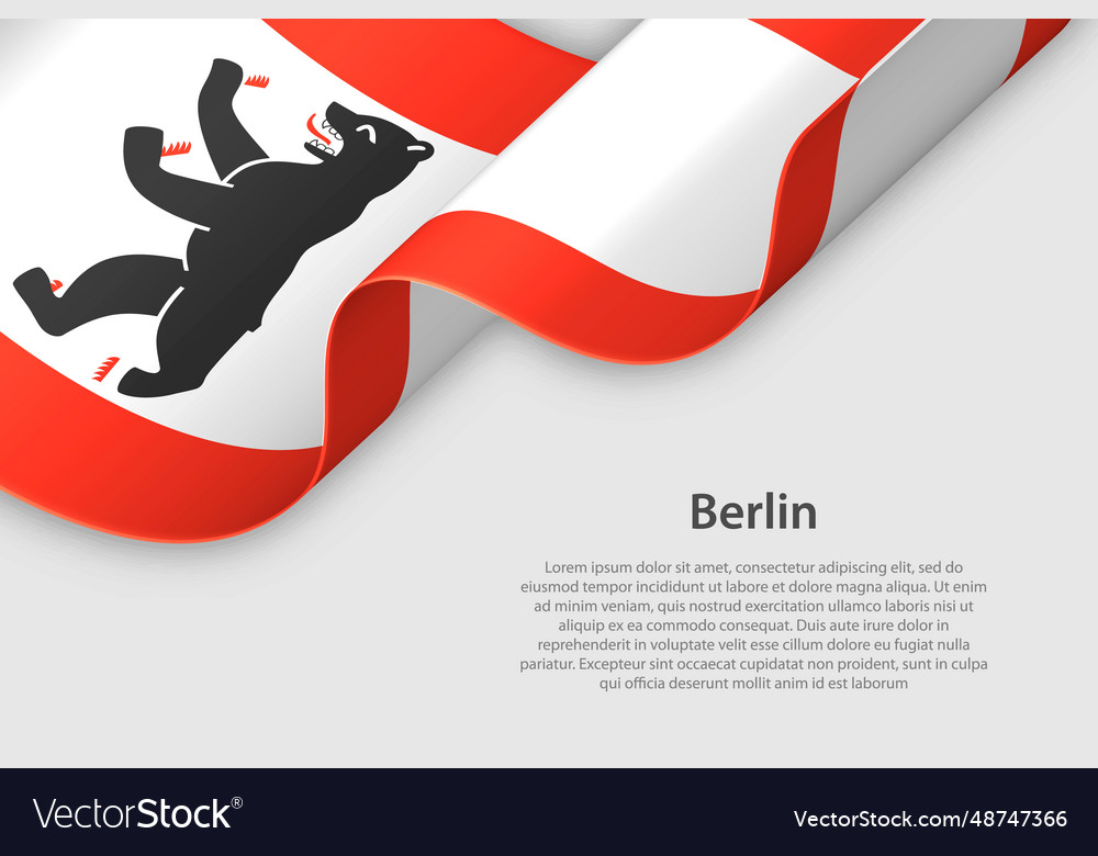 3d ribbon with flag berlin german state isolated vector image 3d ribbon with flag berlin german state isolated