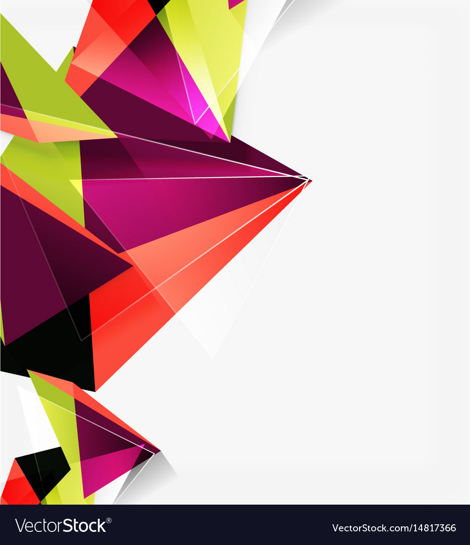 3d triangles and pyramids abstract geometric Vector Image