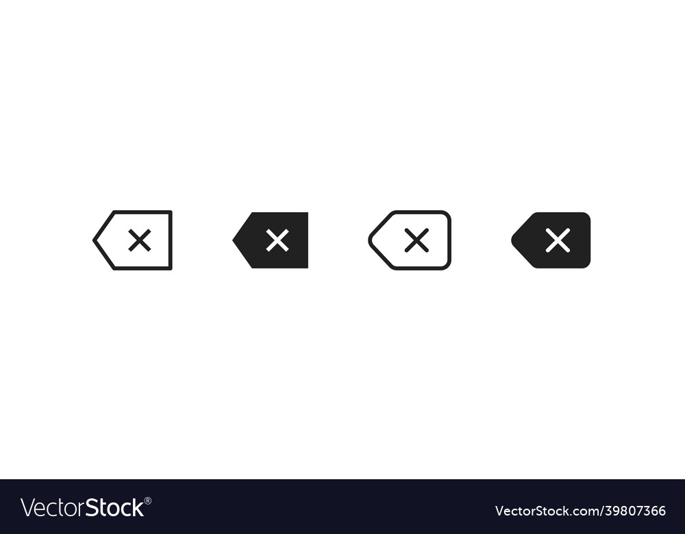 Backspase Taste einfache Linie isolierte Tastatur vector image Backspase Taste einfache Linie isolierte Tastatur