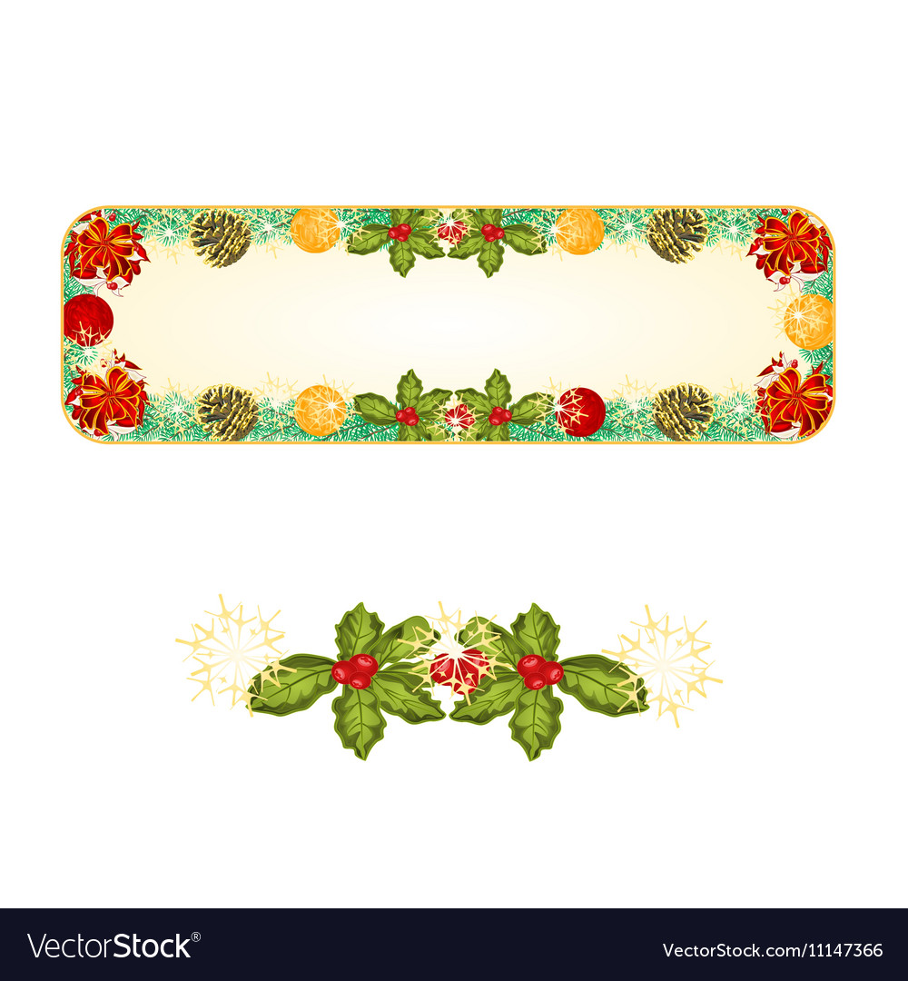 Banner christmas spruce with red ribbons