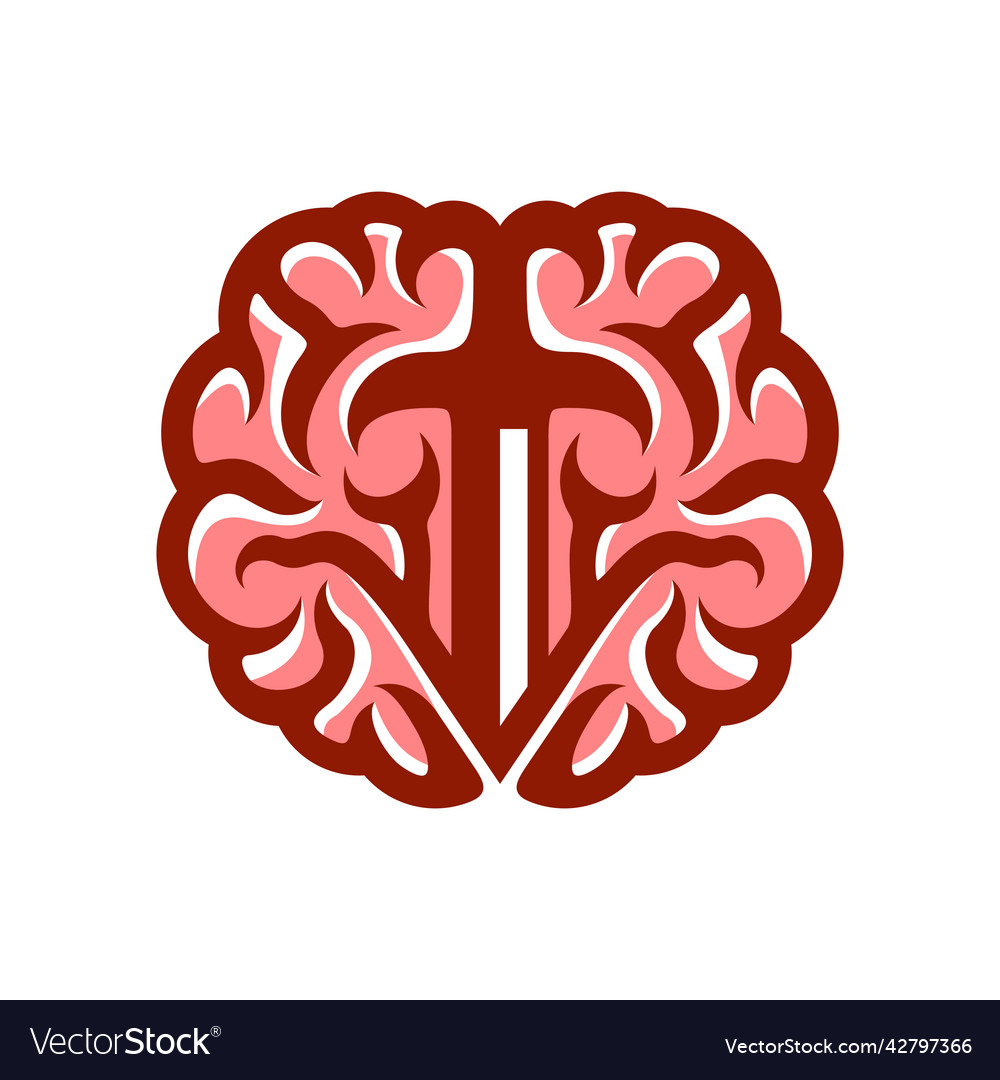 Brain sword creative logo design