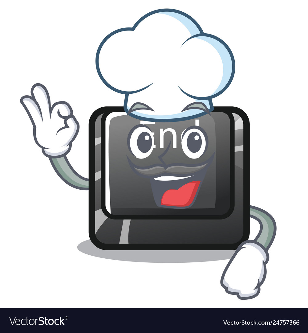 Chef button end in shape character