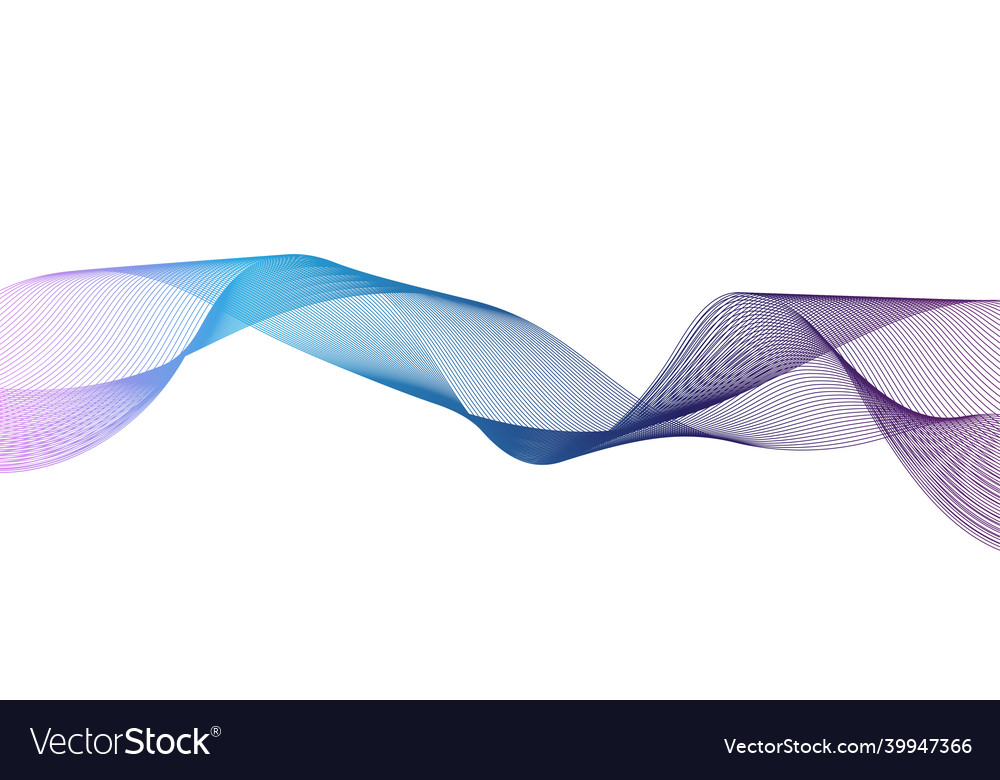 Colorful smoke curl wave header element vector image Colorful smoke curl wave header element