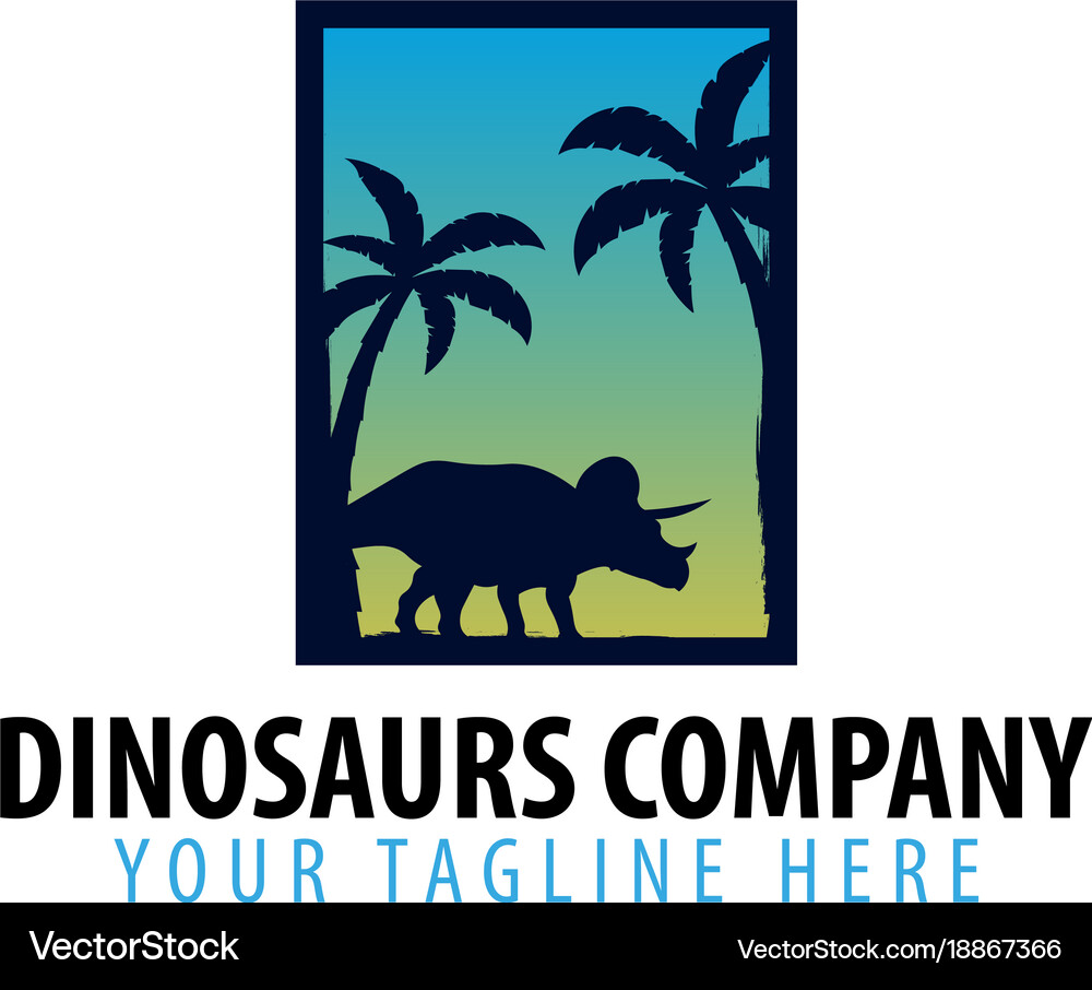 Dinosaurs company logo or emblem Royalty Free Vector Image