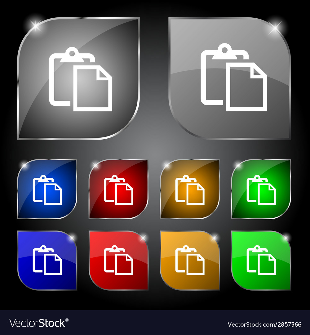 Edit document sign icon set colour button modern