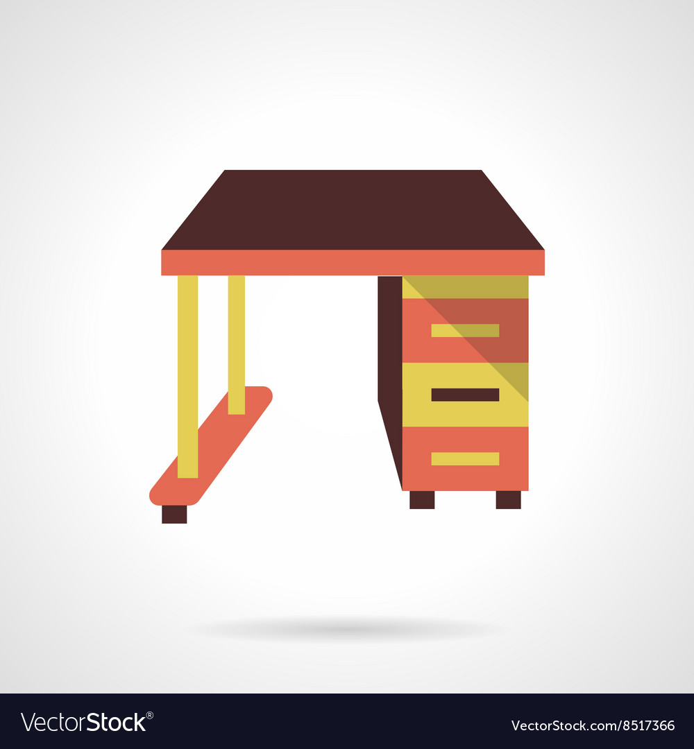 Empty work table flat color design icon