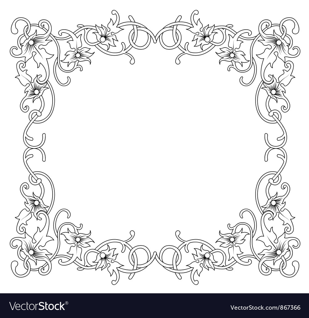 Floral frame Royalty Free Vector Image - VectorStock