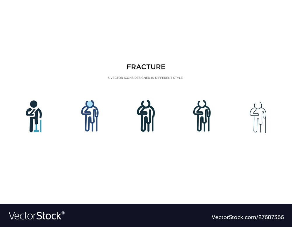 Fracture icon in different style two colored