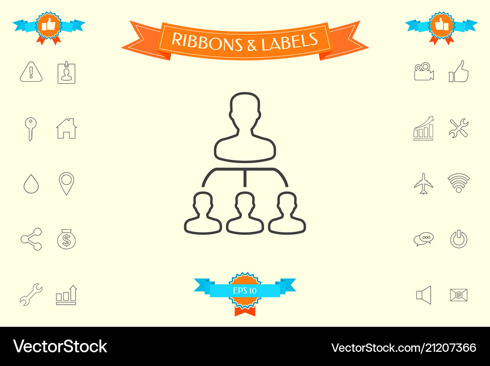 Hierarchy - line icon Royalty Free Vector Image