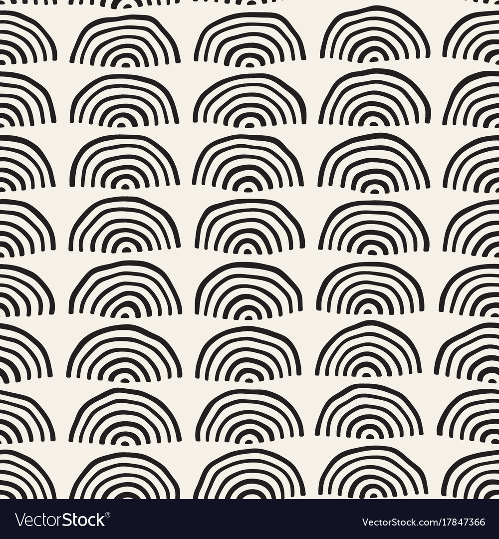 Monochrome minimalistic seamless pattern with arcs