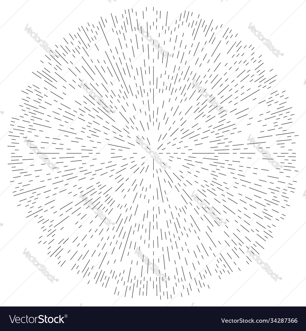 Radial radiating lines abstract burst element